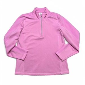 Daily Sports Pullover Womens XL Pink 1/4 Zip Fleece Trim Long‎ Sleeve Active Top